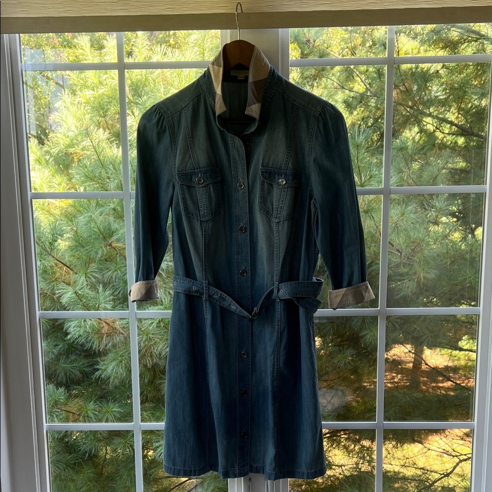 Burberry Blue Denim Shirt Dress